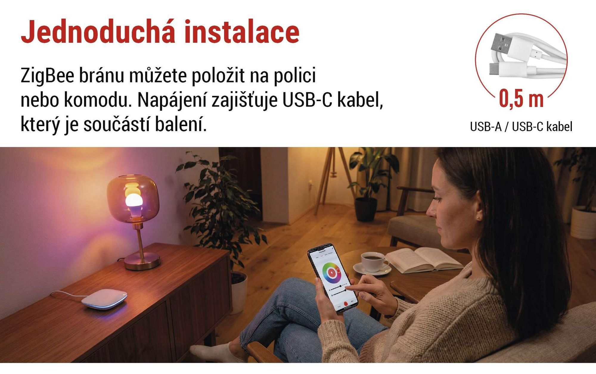 EMOS GoSmart ZigBee-Gateway pro 128 chytrých zařízení, Smart Home Hub kompatibilní s Tuya, Smart Life, Lidl, s Bluetooth, 2,4 GHz WiFi, bílá, H5002