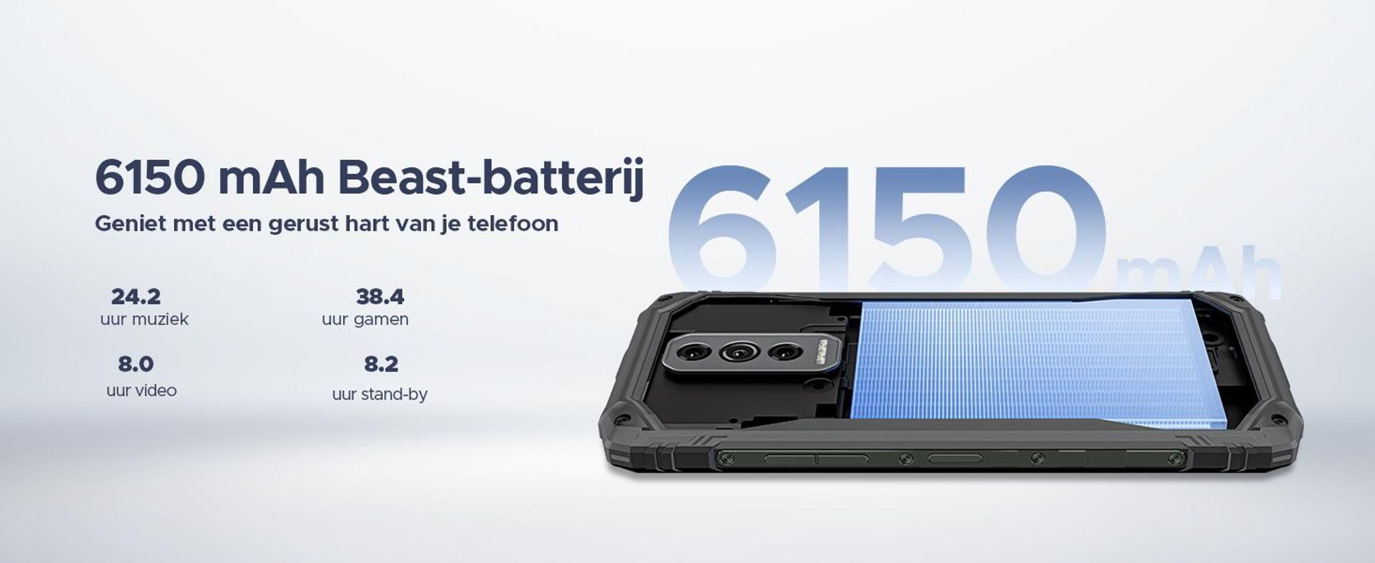 Doogee Blade 10 Ultra Energy, 16,7 cm (6,56 inch), 6 GB, 128 GB, 64 MP, Android 16.0, zwart