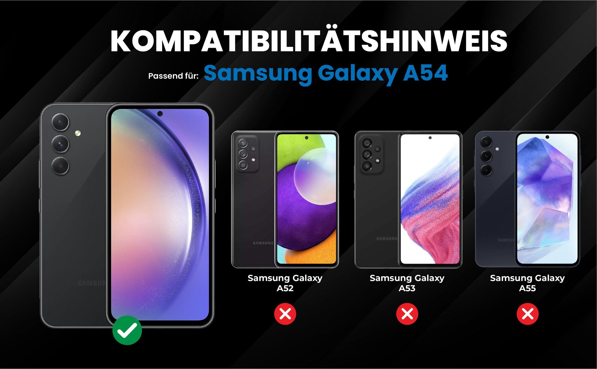 Kompatibilitätshinweise Hülle für Samsung Galaxy A54 5G