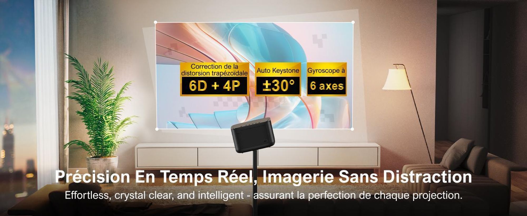 Projecteur ULTIMEA 4K Home Cinema Supporté, Projecteur Netflix, 700 ANSI-Lumen, Dolby Audio, Ajustement de l'écran & évitement d'objet