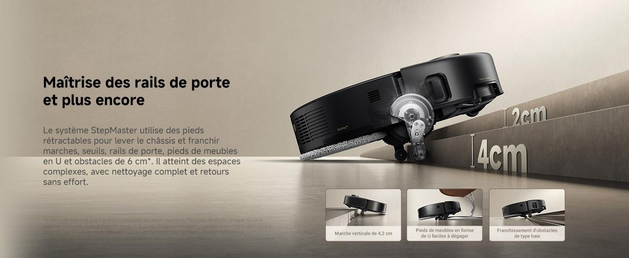 MOVA V50 Ultra Complete Robot Aspirateur Laveur, Vidage Automatique, 24 000 Pa, Lavage Thermique DuoSolution, Navigation FlexiRise, StepMaster, Noir