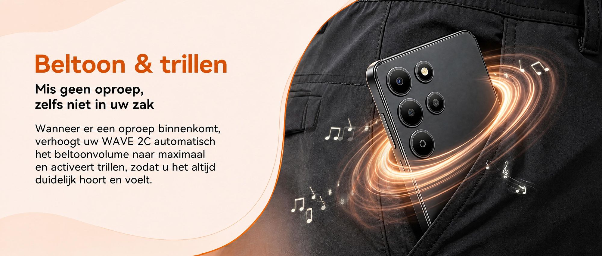 Blackview-Oscal Wave 2C, 5-inch, ultralicht smartphone, zonder abonnement, Android 16, 12+32GB, Face ID, dual SIM, 1080P, inclusief gratis TPU beschermhoes
