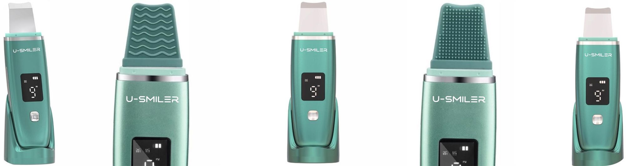KRUMAD Ultraschall Skin Scrubber 5in1, Kavitationspeeling EMS Ionen Sonophorese, kabellos, Gesichtsreiniger USB