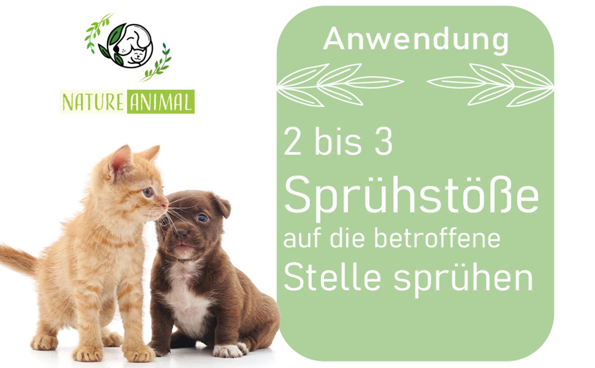 Nature Animal® Läuse & Flöhe Spray – Flohschutz für Ihr Haustier – Flohmittel für Hunde und Katzen – Ungeziefer Befall – Fellpflegespray - Flohbefall