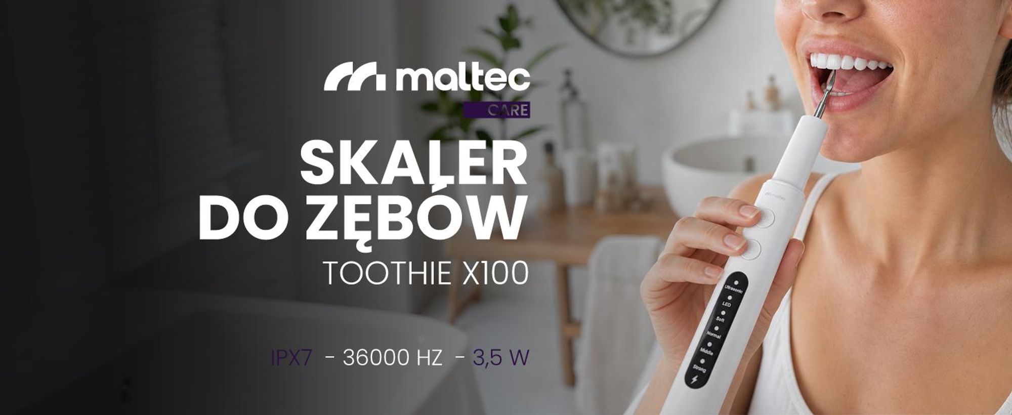 Skaler Ultradźwiękowy Dentystyczny do Zębów Usuwanie Kamienia LED 4 Tryby Toothie X100