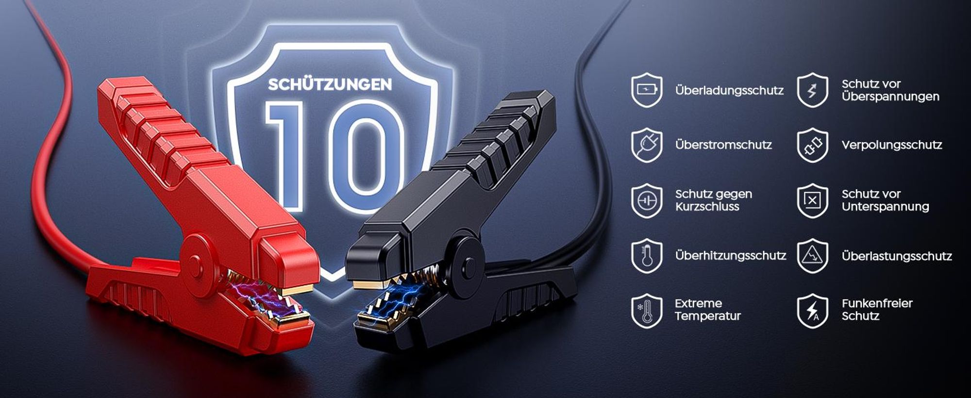 BUTURE Starthilfe powerbank für pk, 6000A Spitzenstrom, 26800mAh, 12V, 160 PSI Kompressor, Zwangsstart-Funktion, (Alle Benzinmotoren oder 12 L Diesel)