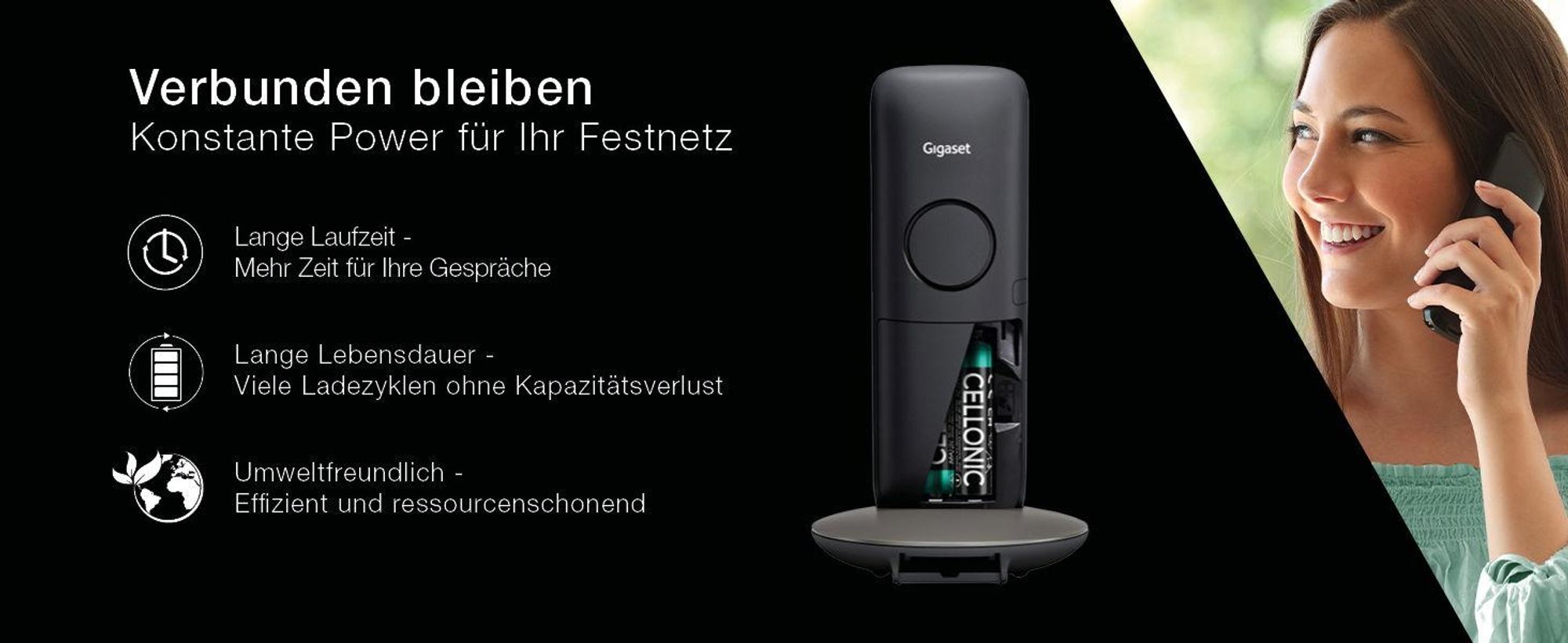 CELLONIC 4x Akku für Festnetz kompatibel mit Siemens Gigaset A415, C430 - (1000mAh, 1.2V)