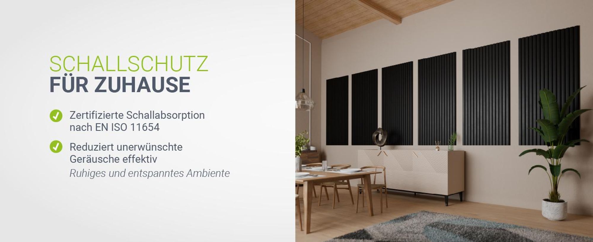 Juskys Wandpaneele Akustik 4er Set 2,88 qm - Verbesserte Akustik durch schallabsorbierende Materialien - Schwarz