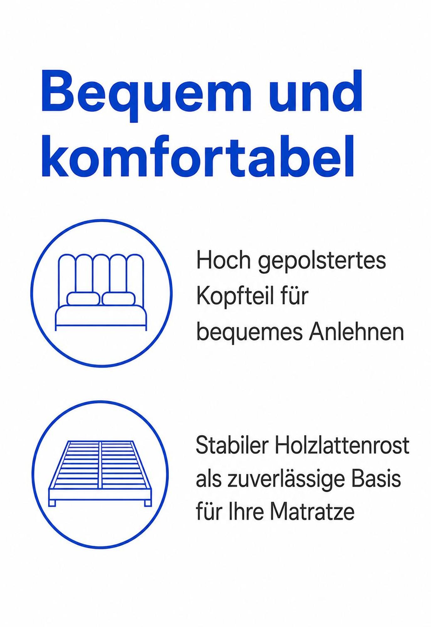 Weich gepolstertes Kopfteil des beigen Polsterbetts MELLOW aus Quelle-Stoff