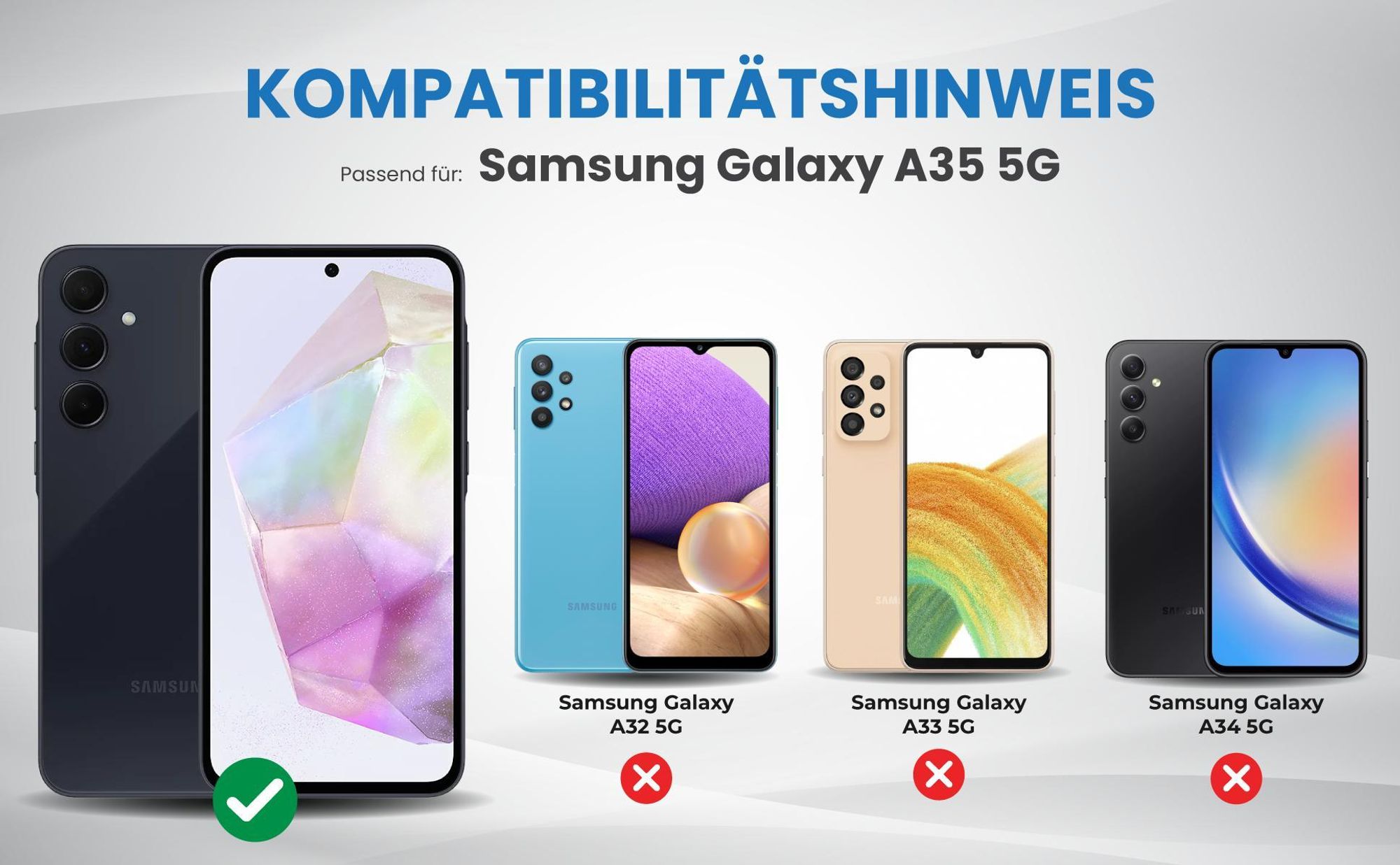 Kompatibilitätshinweise Hülle für Samsung Galaxy A35 5G