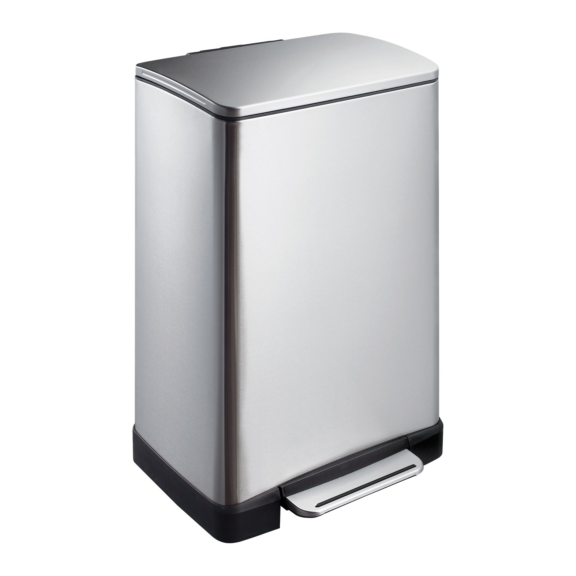 Tritt-Mülleimer rechteckig 40 Liter, EKO - Matt Edelstahl