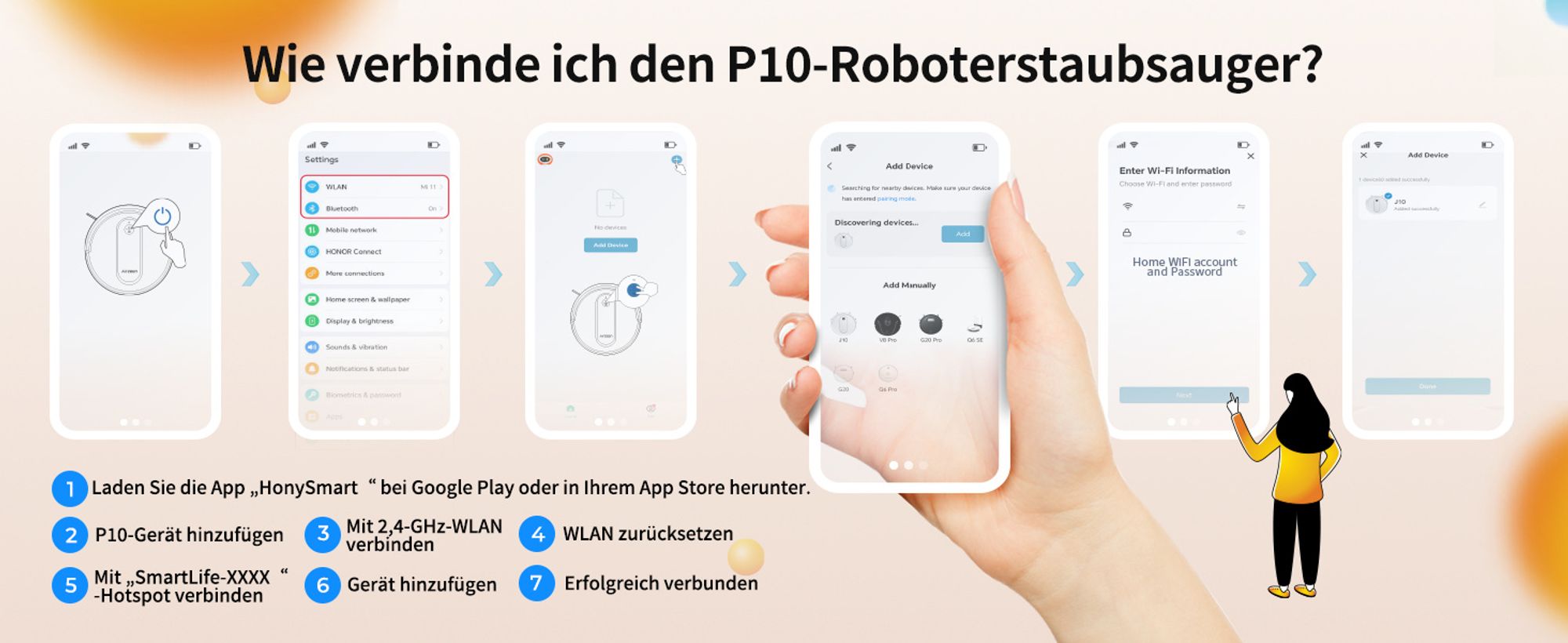Laresar P10 Saugroboter 4500 Pa, 3-in-1 Reinigung, Teppich-Booster, Bis zu 120 Minuten, HEPA-Filter, 3 Modi, Fernbedienung, App- und Sprachsteuerung