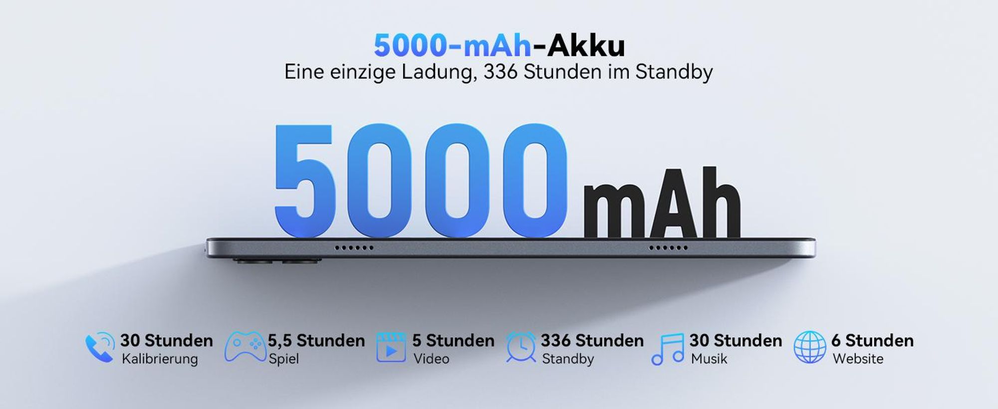 VekfulPC 10 Zoll Set Tablet, 24(8+16)GB RAM+256GB ROM (2TB TF), Android 16/5000mAh/Widevine L1/5G WiFi/Face ID, Grau