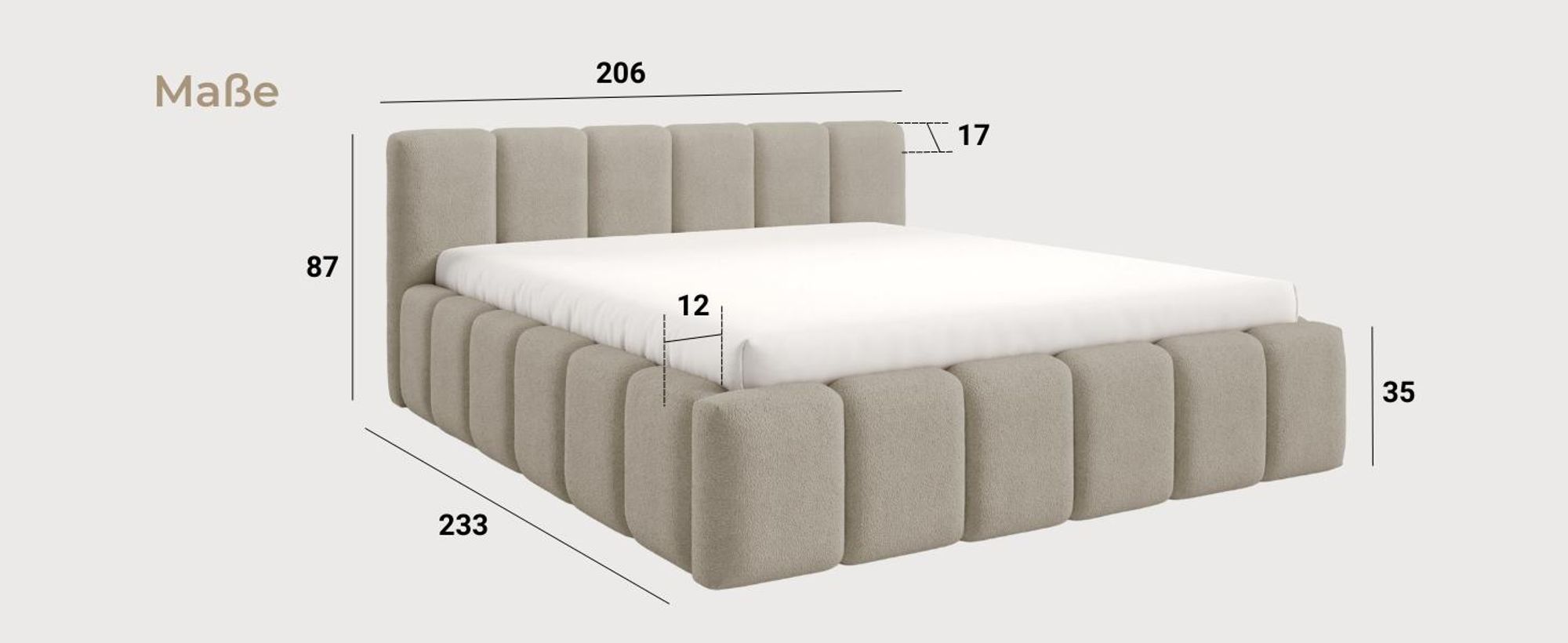 Polsterbett NUBO Medium 180x200 cm mit bettkasten - PERFECT HARMONY 02