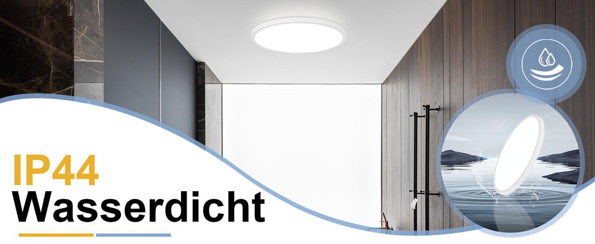 ZMH Deckenlampe LED Deckenleuchte 24W Flach Ø30cm Rund Schlafzimmerlampe Weiß Deckenbeleuchtung Flurlampe 3000K für Bad Küche Flur Schlafzimmer