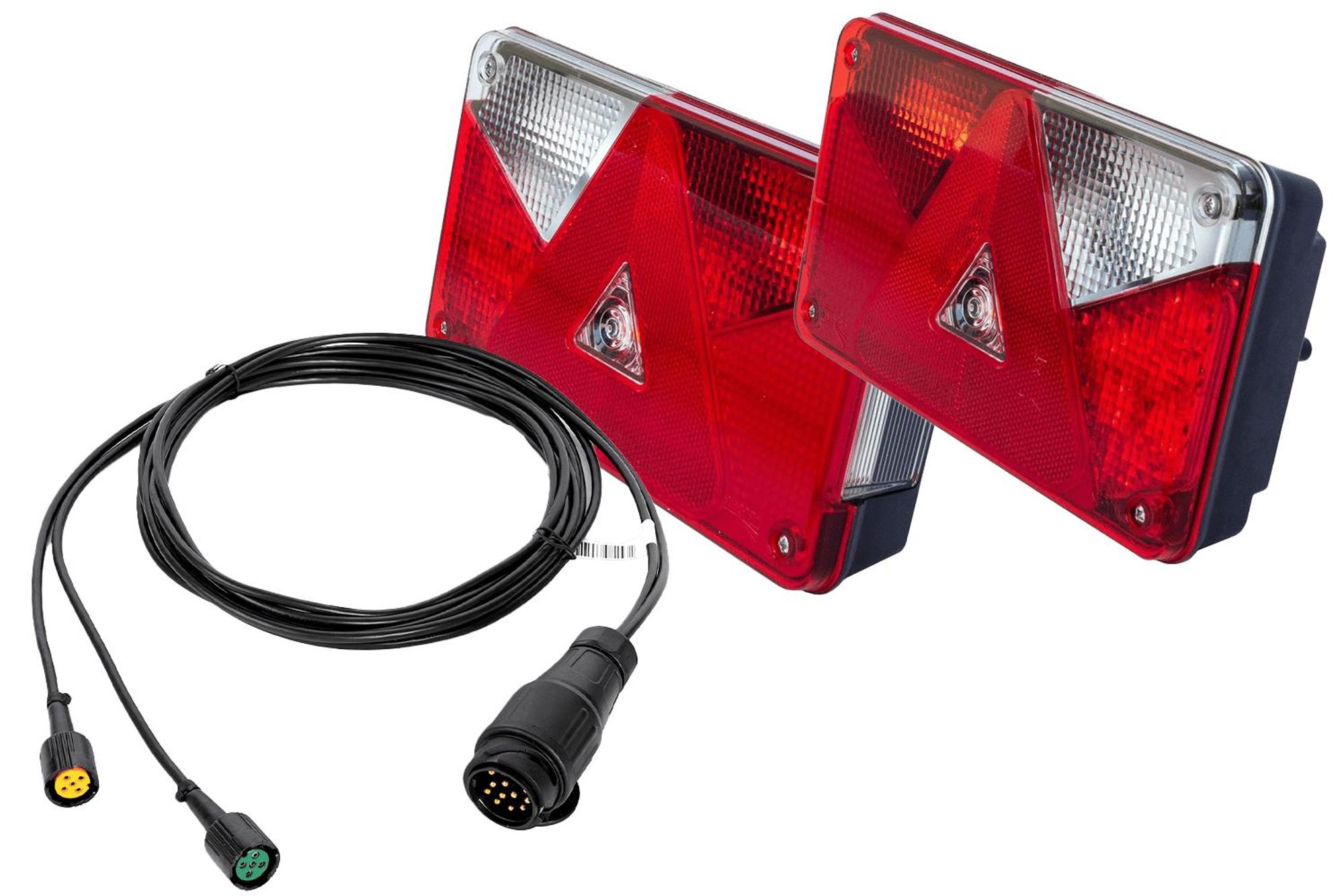 Rückleuchten-Set: Rückleuchten Aspöck Multipoint V LED + 5,5 m 13-poliger Kabelbaum