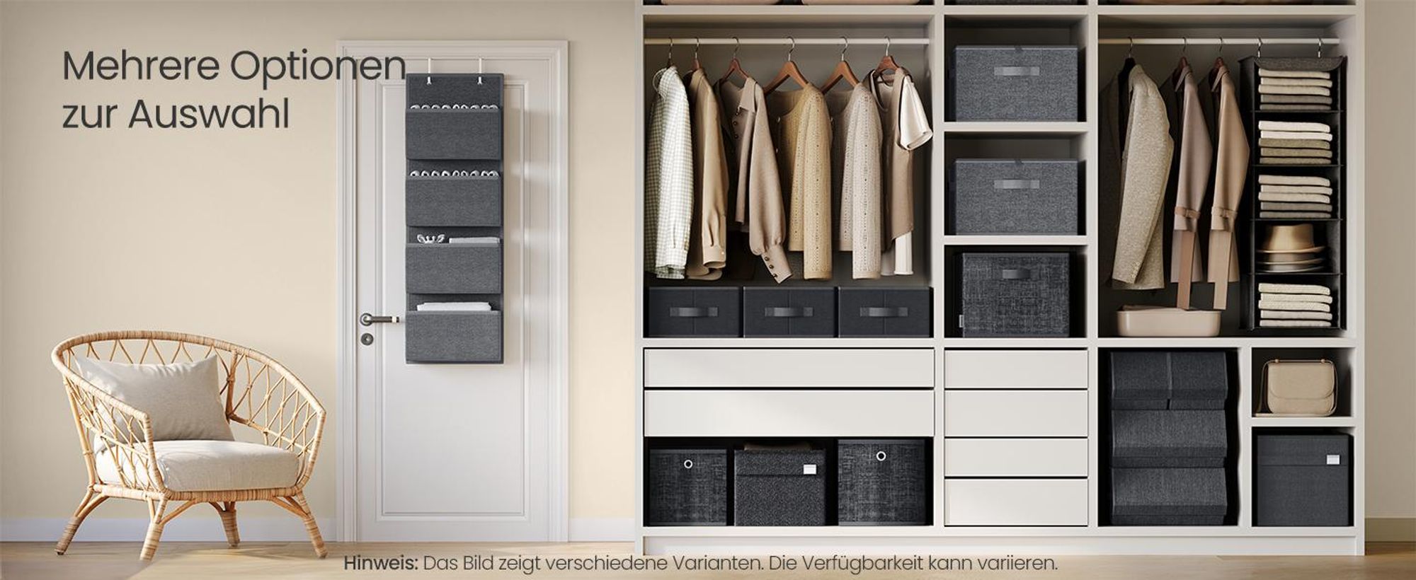 SONGMICS Aufbewahrungsbox, 6er Set, Ordnungsboxen aus Vliesstoff mit Griff