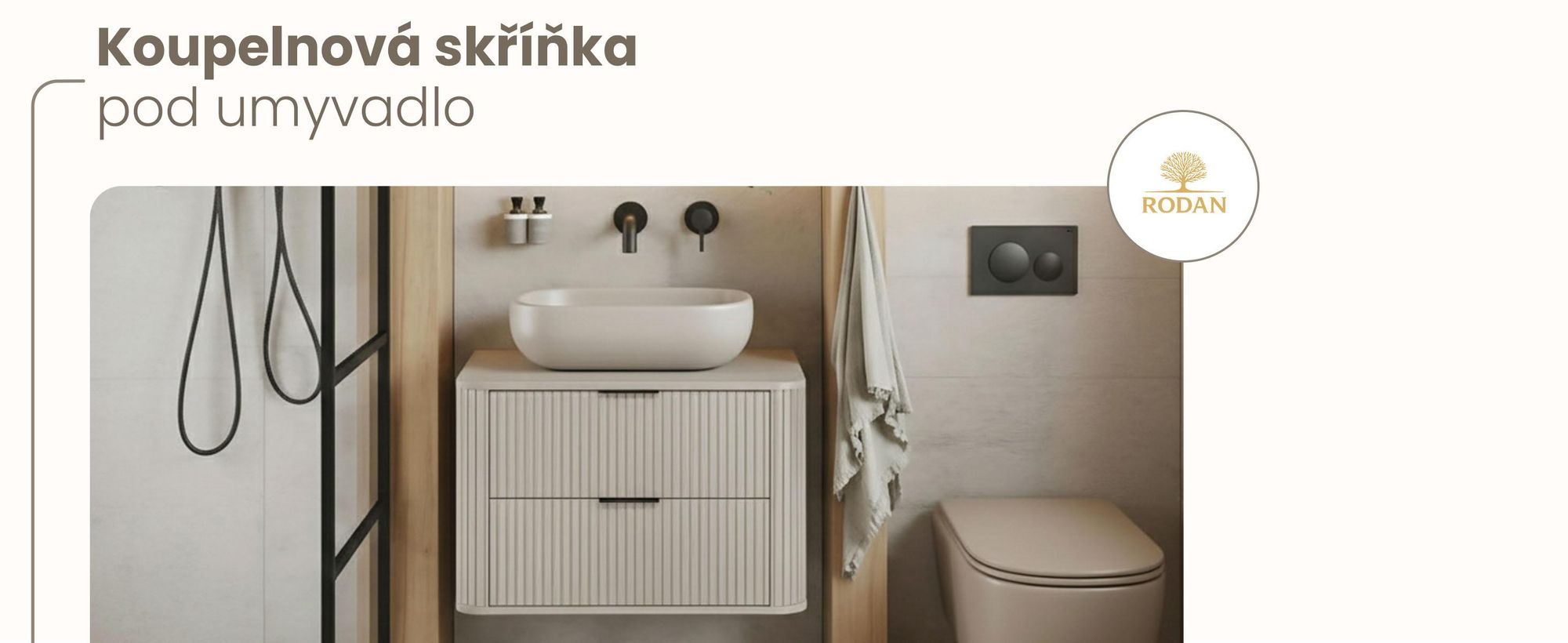 Koupelnová Skříňka - 80 CM - Béžový Mat - MDF - 2 Zásuvky