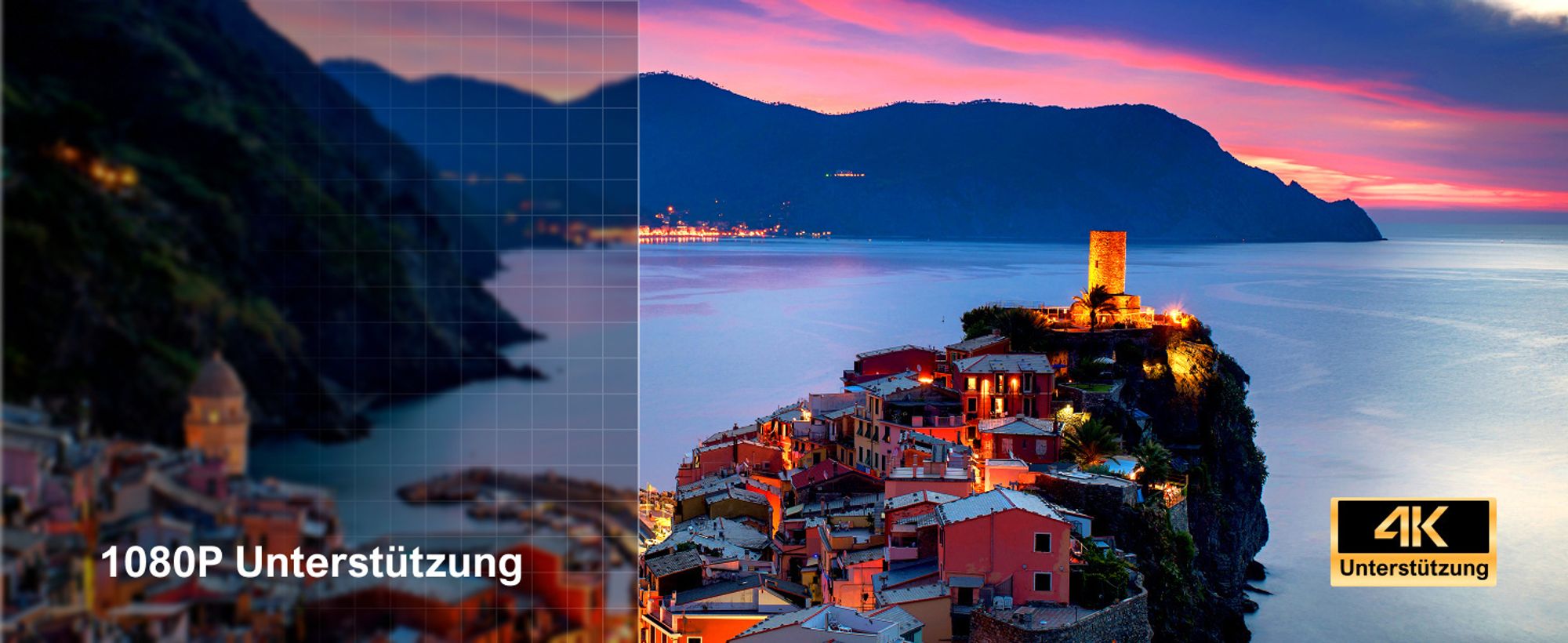 ULTIMEA Beamer 4K Heimkino Unterstützt 900 ANSI-Lumen mit Hindernisvermeidung und 6D Trapezkorrektur, Native 1080P Projektor, Apollo P60