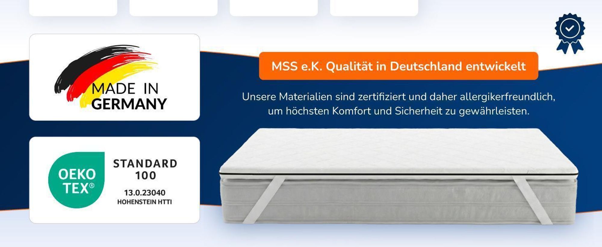 MSS e.K. Viscoschaum Matratzentopper 100 x 210 cm | Memory Foam | Mattress Topper 100x210 | designed und produziert in Deutschland