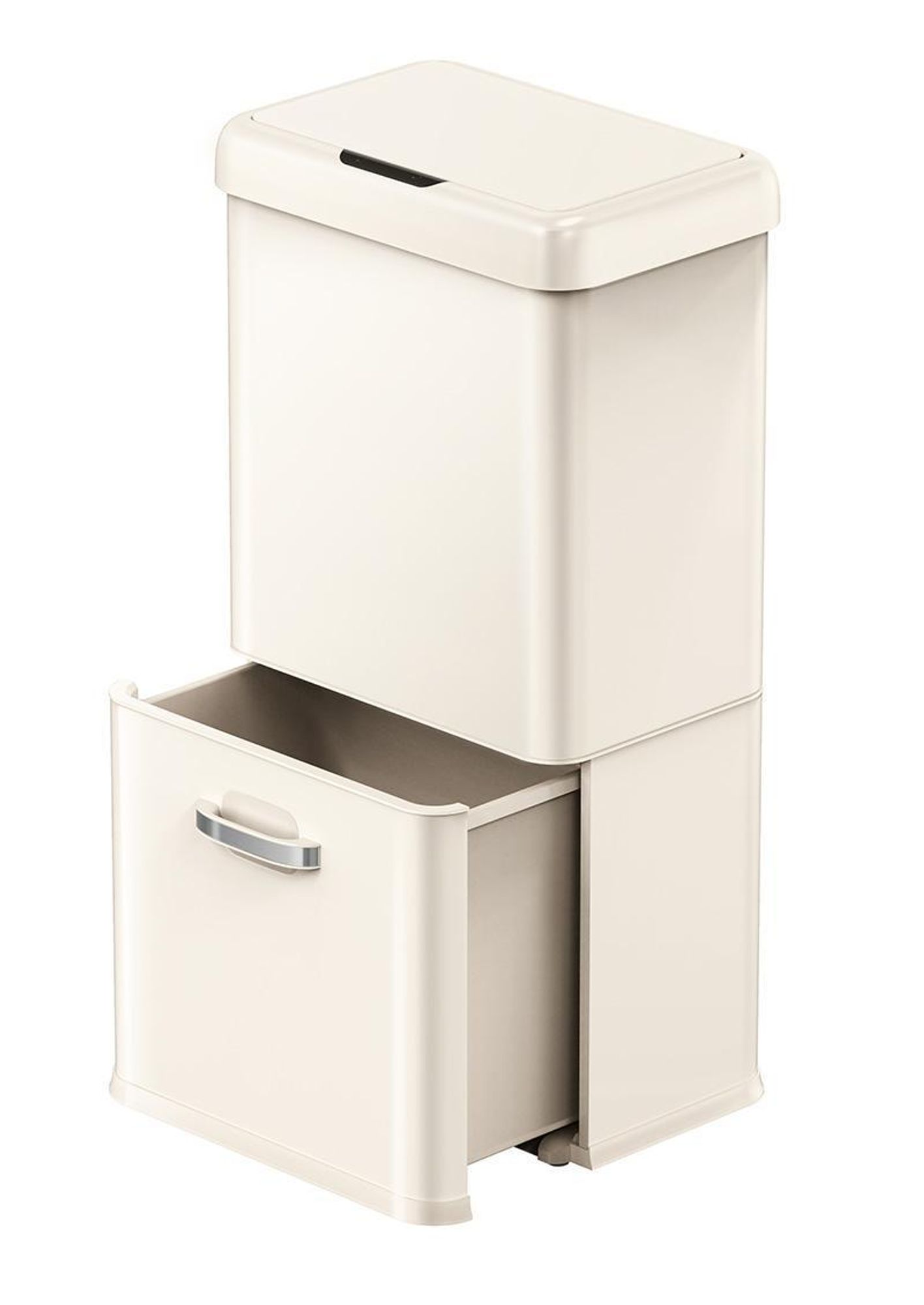 EKO - Vintage Sensor Bin 32+18 liter - Steel Plastic - Vanille Cream