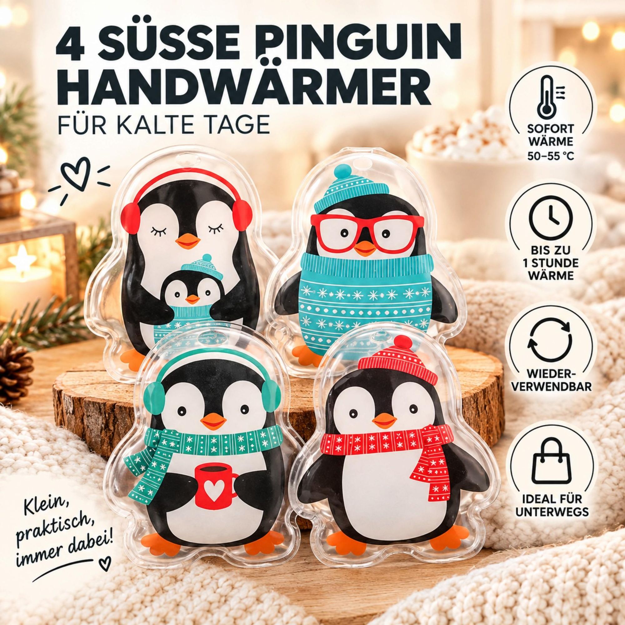 Pinguine als Handwärmer