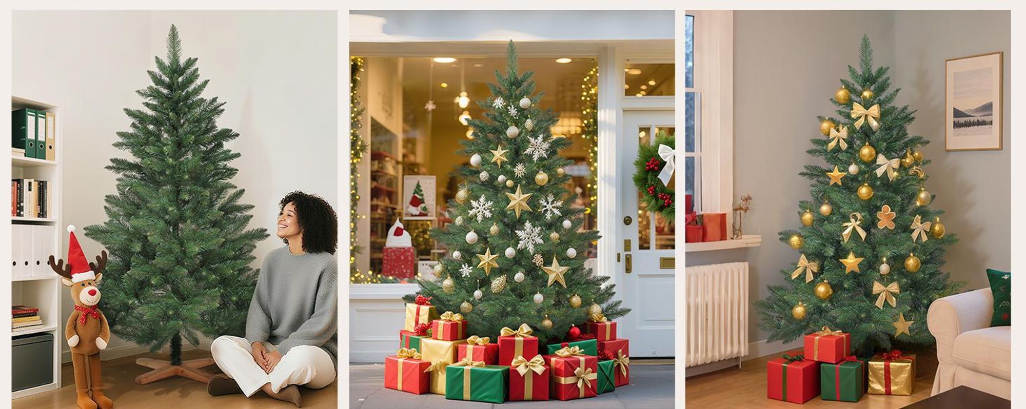 Salcar Premium Weihnachtsbaum Künstlich XL 180 cm Nordmanntanne Tannenbaum mit Holzständer und Klappsystem