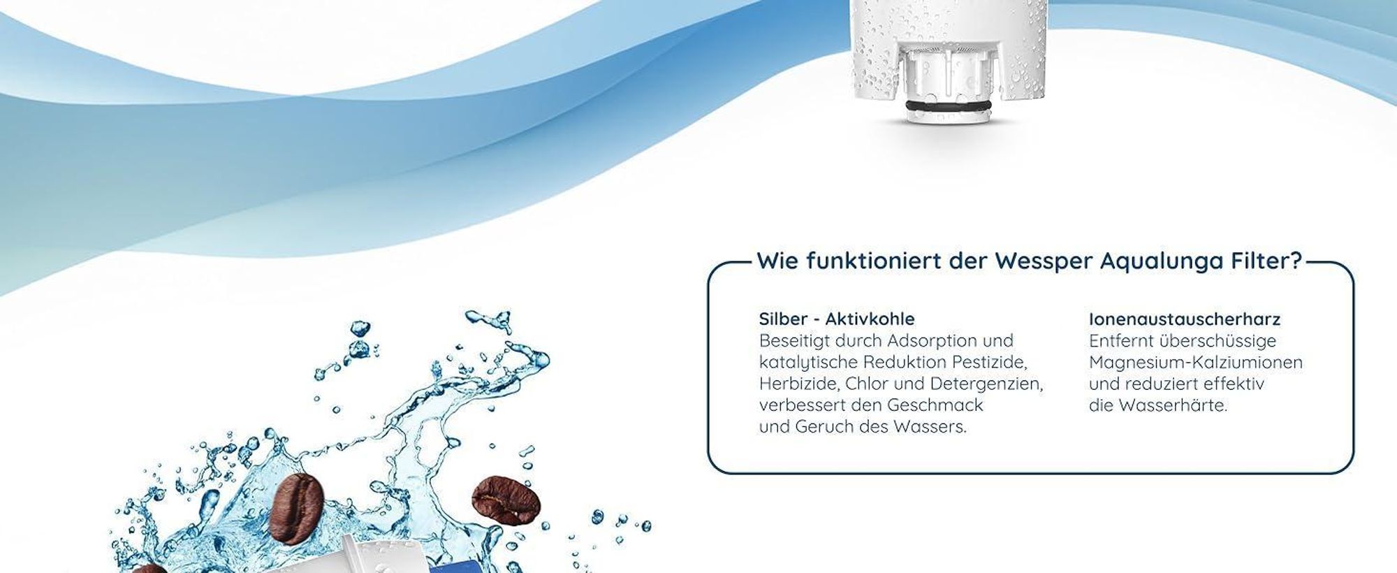 Wessper 2x Wasserfilter für DeLonghi Kaffeemaschinen – Ersatz für DLSC002 SER3017 5513292811