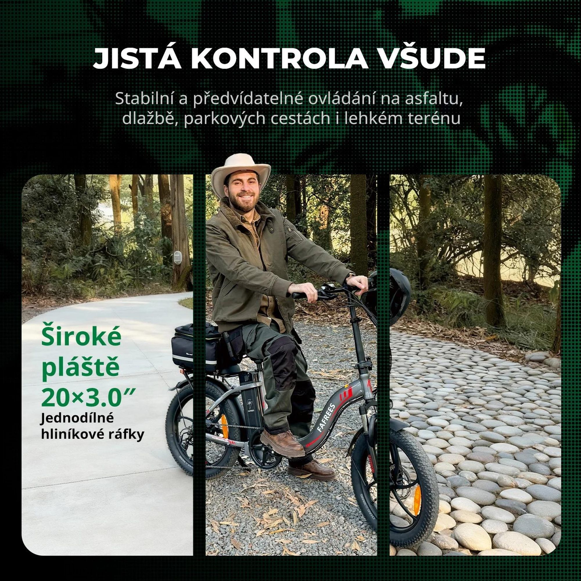 FAFREES F20 E-Bike - Motor 250W, Baterie 36V18Ah, 20 Palcová Mechanická Kotoučová Brzda - Šedá