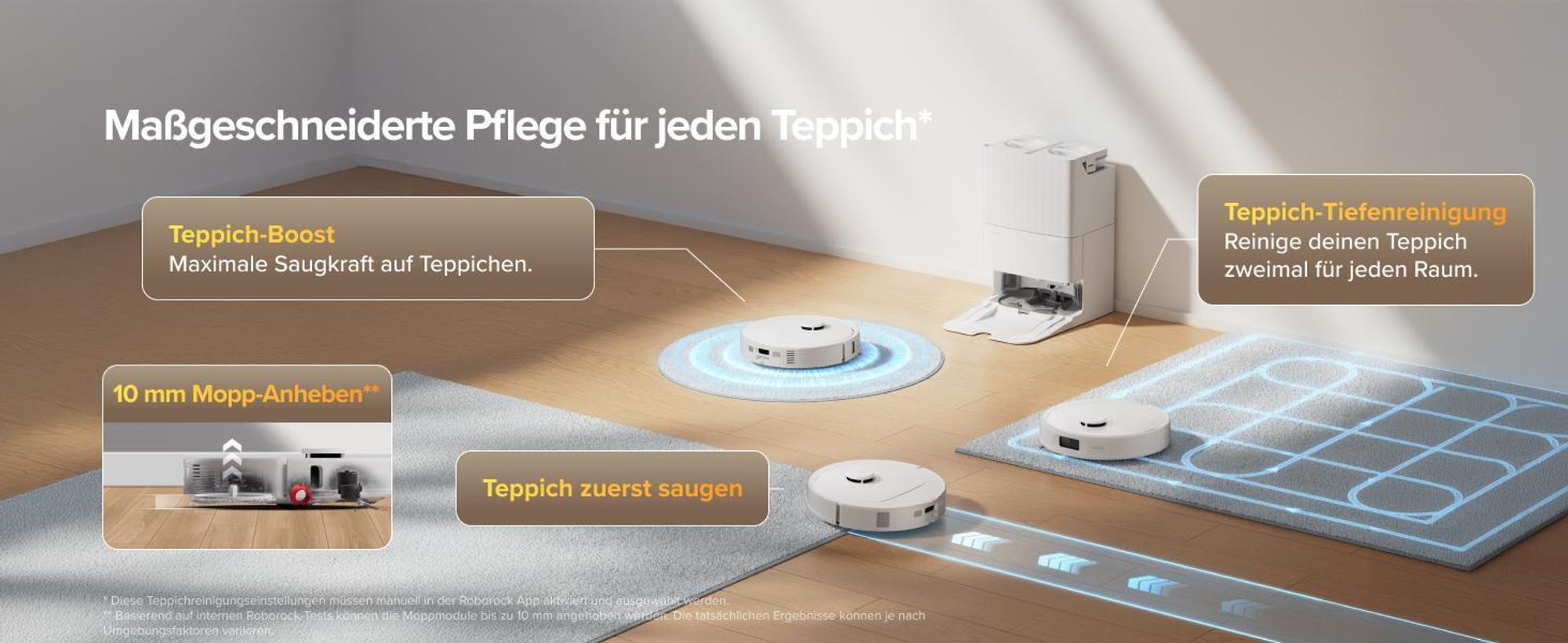 Roborock Qrevo S Pro Staubsauger Roboter mit Wischfunktion, 18.500Pa(Upgrade von QV 35A), Anti-Tangle System, 75 °C Heißwasser-Moppwäsche, Weiß