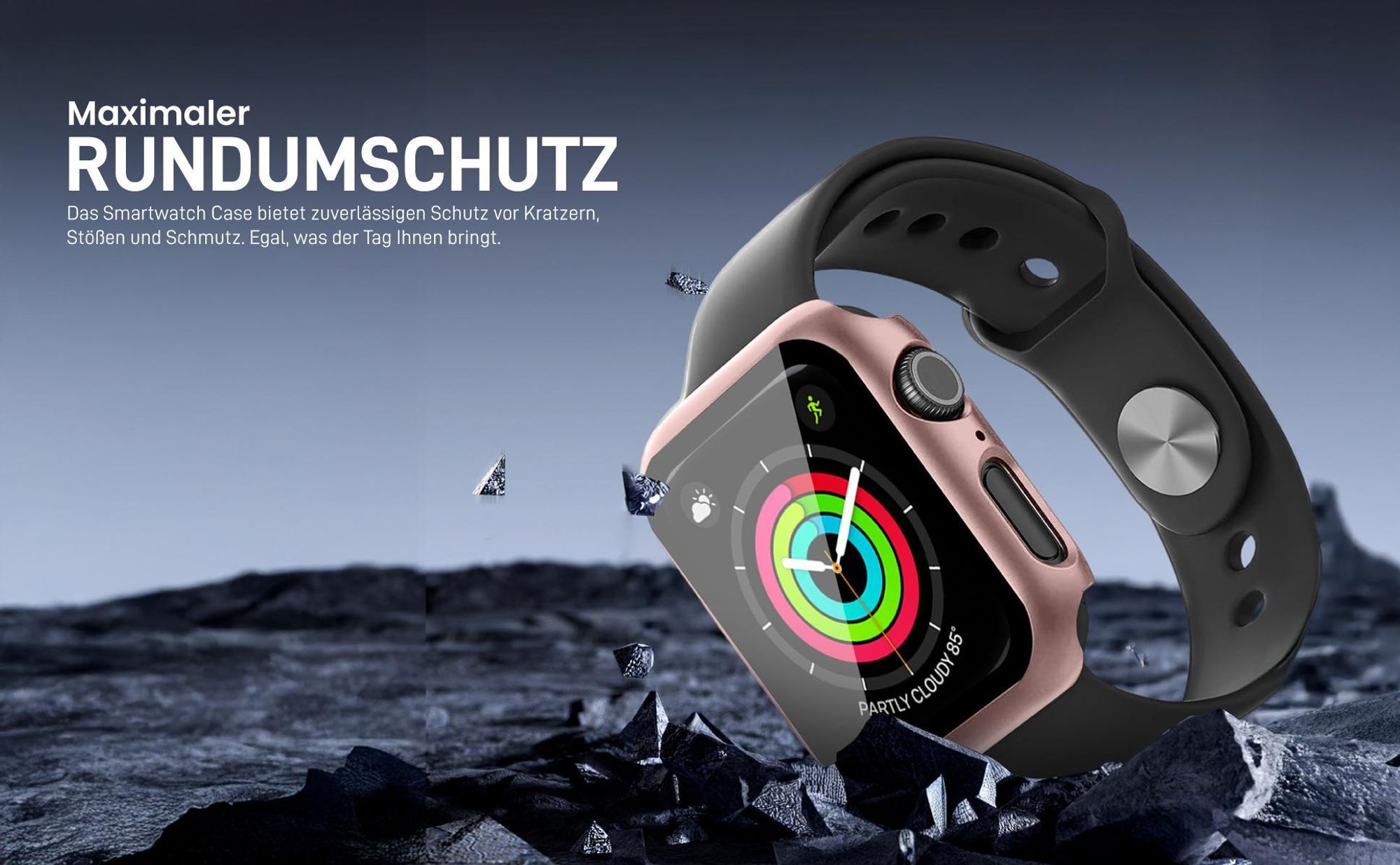 Dunkelblaues Case für Apple Watch Series 10 / 11 46 mm mit Rundumschutz