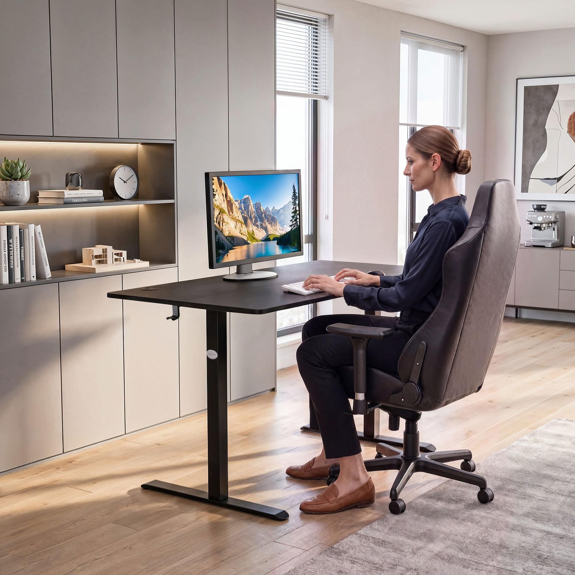 di volio höhenverstellbarer Schreibtisch LERICI - 120x60 cm, Schreibtisch höhenverstellbar elektrisch mit Memory-Funktion, ergonomischer Bürotisch