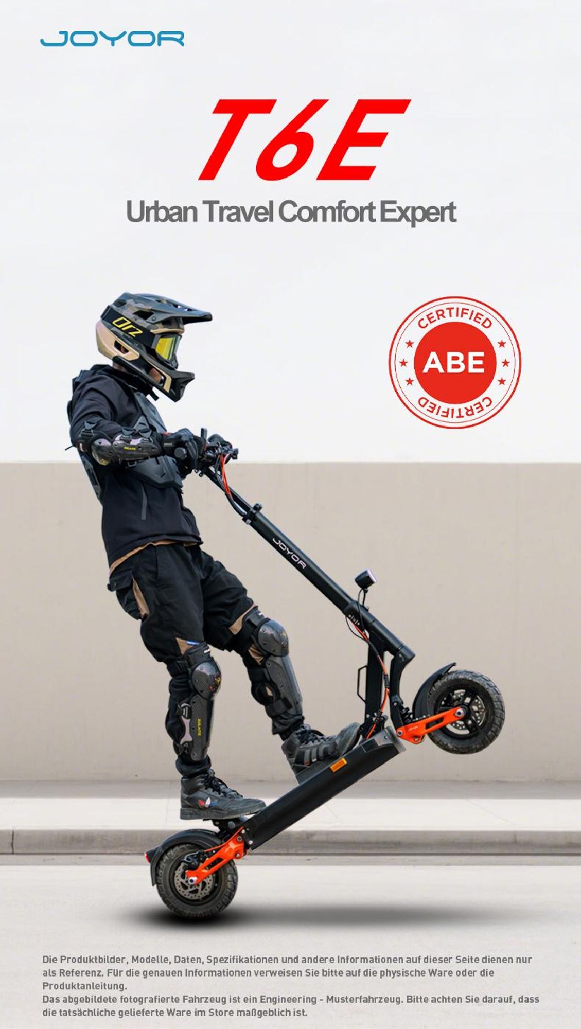 Joyor T6E E-Scooter mit Straßenzulassung 500W bis 70km Reichweite Blinker offroad 10 Zoll hydraulische Federung