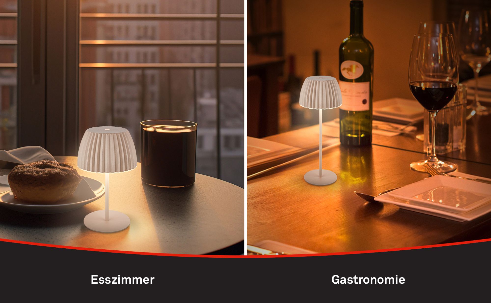Riffle LED Tischlampe Akku Tischleuchte Höhenverstellbar Dimmbar Kabellos Beige