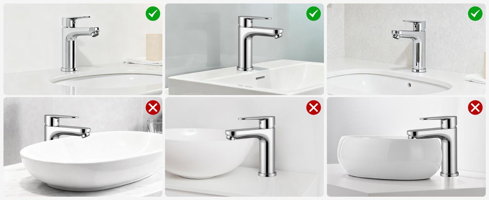 Waschtischarmatur 100% Bleifrei Chrom, Kalt Warm, Cecipa, Badarmatur Mischbatterie, Wasserhahn Bad, Waschbeckenarmatur Silber, Einfache Montage