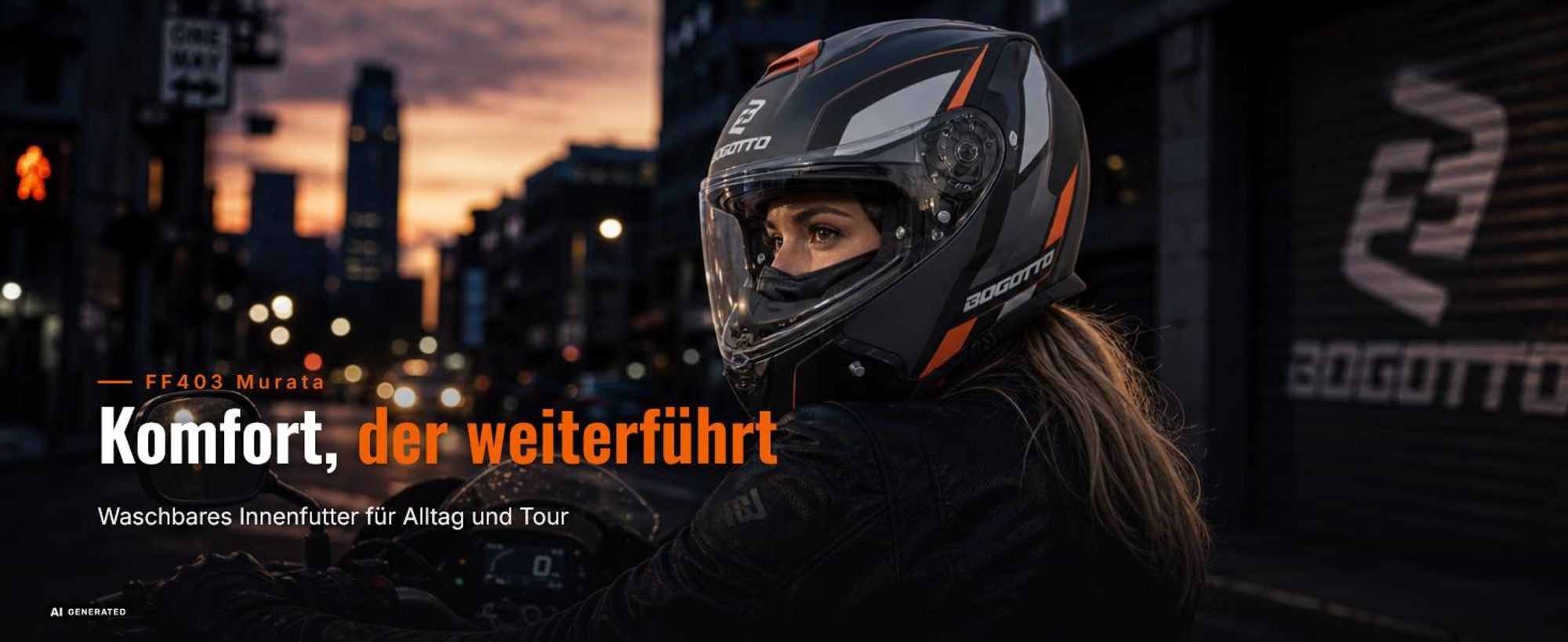 Bogotto FF403 Murata Klapphelm, blau/schwarz, M (57/58)
