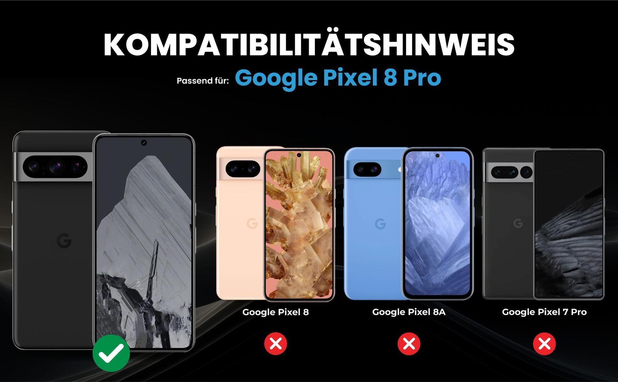 Kompatibilitätshinweise Hülle für Google Pixel 8 Pro