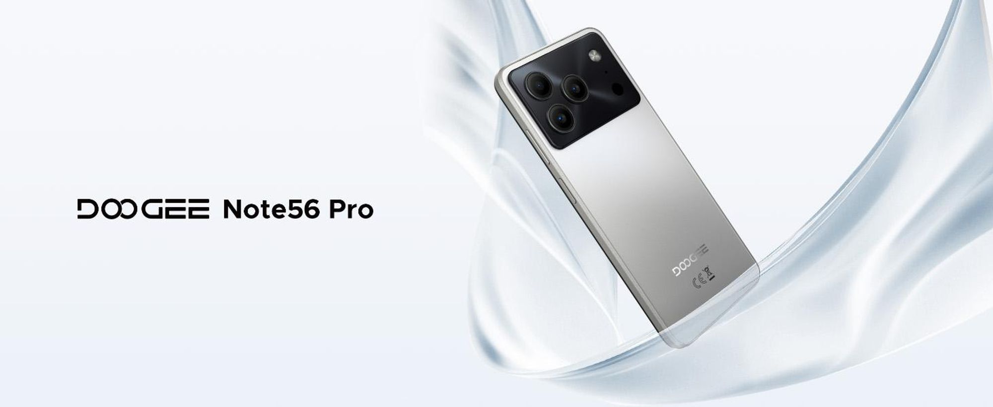 Smartfon DOOGEE Note56 Pro, Android 16, ekran 6,56" 90Hz, bateria 6150mAh, 32GB RAM + 128GB pamięci wewnętrznej, 4G, Dual SIM, 13MP, NFC, czytnik linii papilarnych, rozpoznawanie twarzy