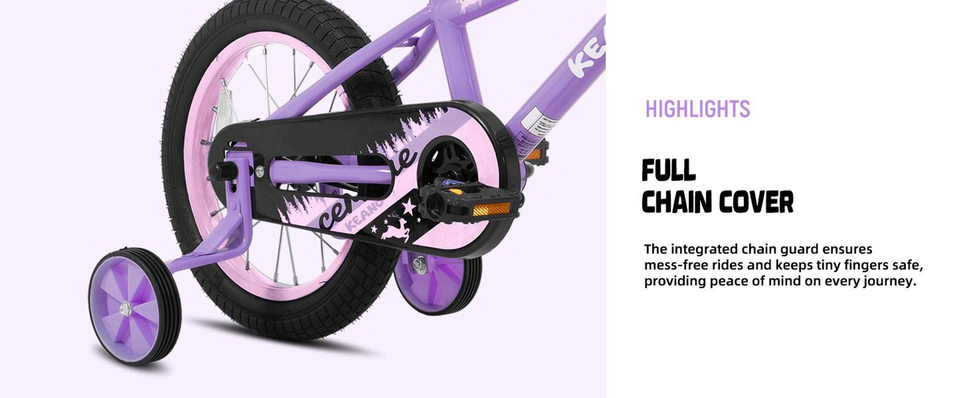 Joystar 14 Zoll-Kinderfahrrad für Jungen und Mädchen im Alter von 3 bis 8 Jahren, Kindergeschenk mit Stützrädern, Korb, geschlossenem Kettenschutz