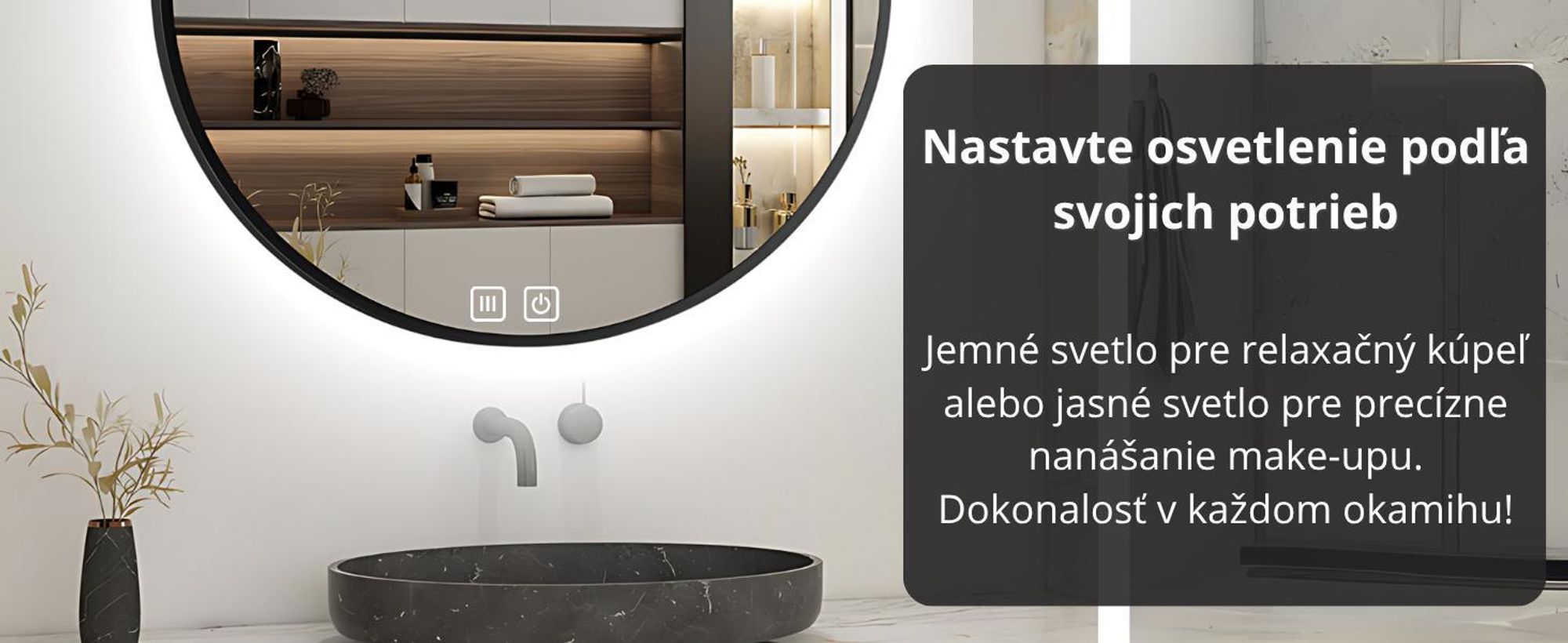 Kúpeľňové zrkadlo okrúhle s rámom - stmievateľné - nástenné zrkadlo - 80 cm - bez zahmlievania stmievateľné 3 v 1 studená biela neutrálna teplá biela