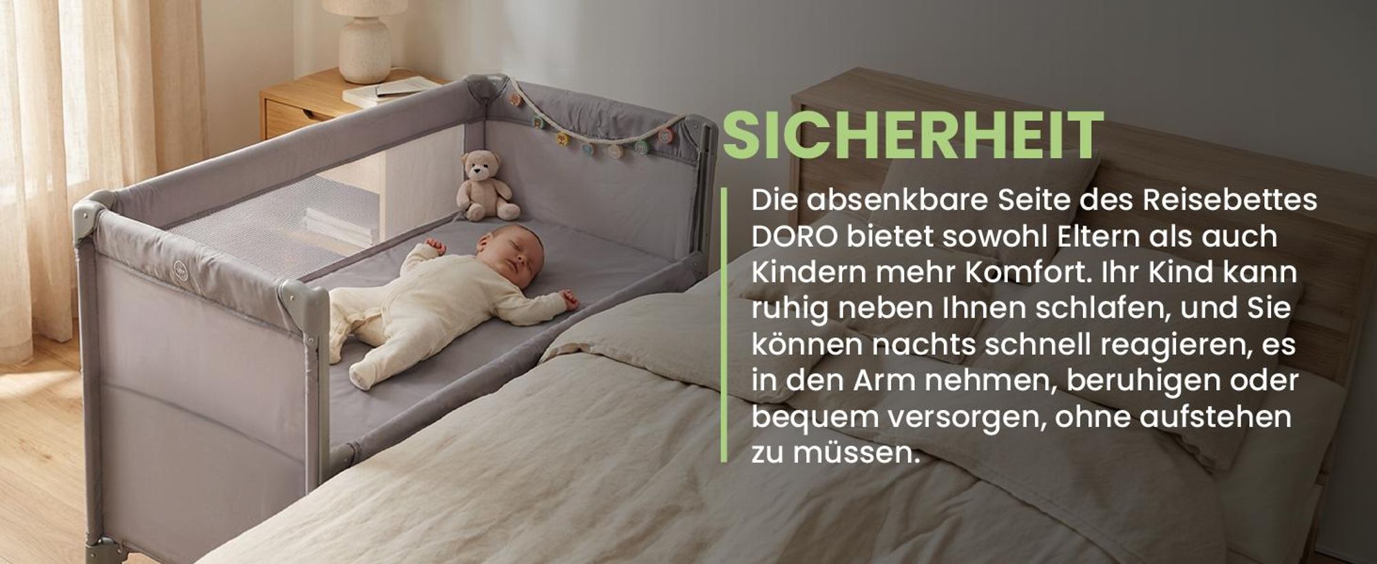 Reisebett Baby Babybett Beistellbett Kinder faltbar mit Tragetasche 60x120