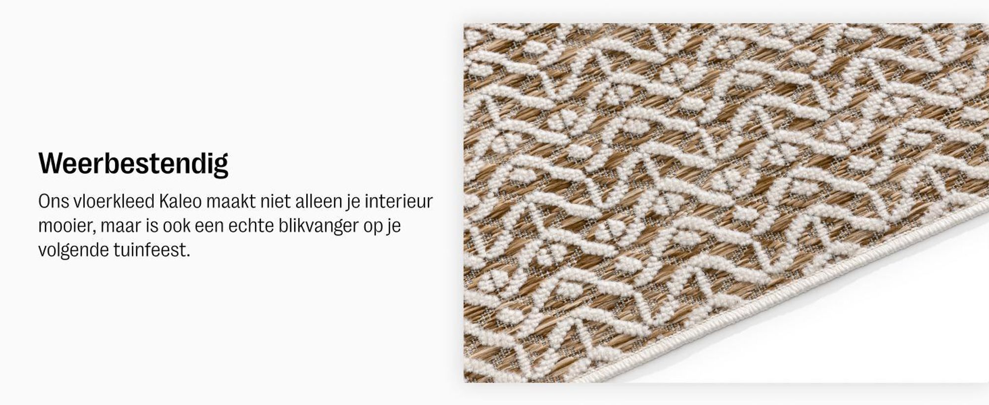 benuta tapijt voor binnen en buiten Kaleo Crème/Beige 70x200 cm Tapijt woonkamer Buitentapijt Loper Modern Korte pool Scandinavisch