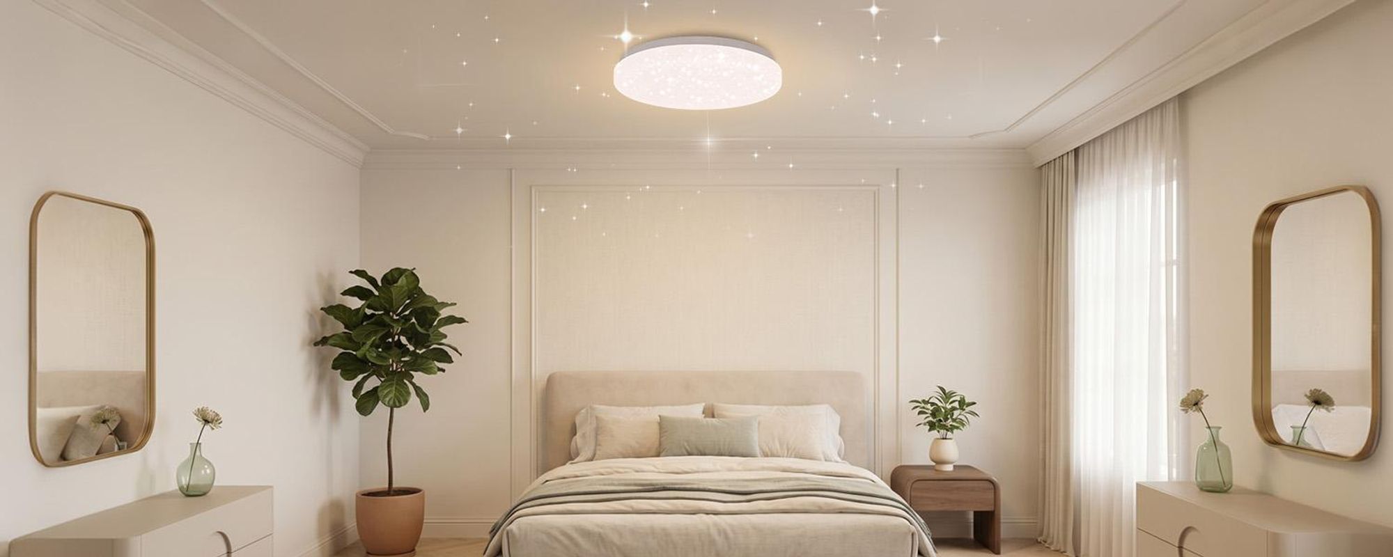 ZMH LED Deckenleuchte Sternenhimmel Deckenlampe Klein Rund 15W 3000K 21cm Warmweiß Modern für Schlafzimmer Treppenhaus Küche Wohnzimmer Büro Flur