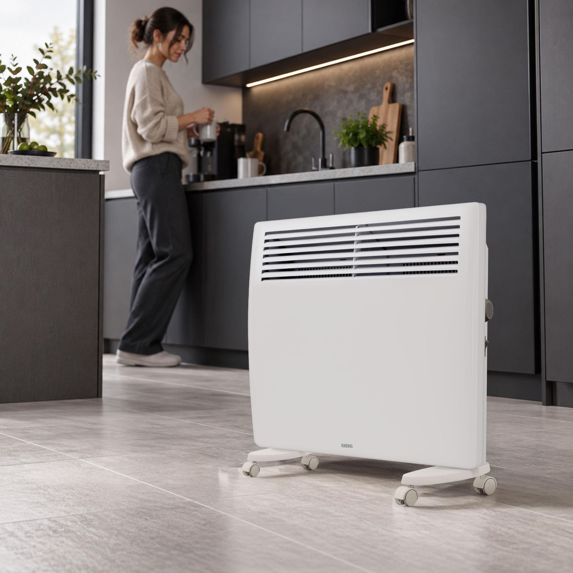 EBERG VECTO 1kW Grzejnik konwektorowy 1000 W Termostat Biały