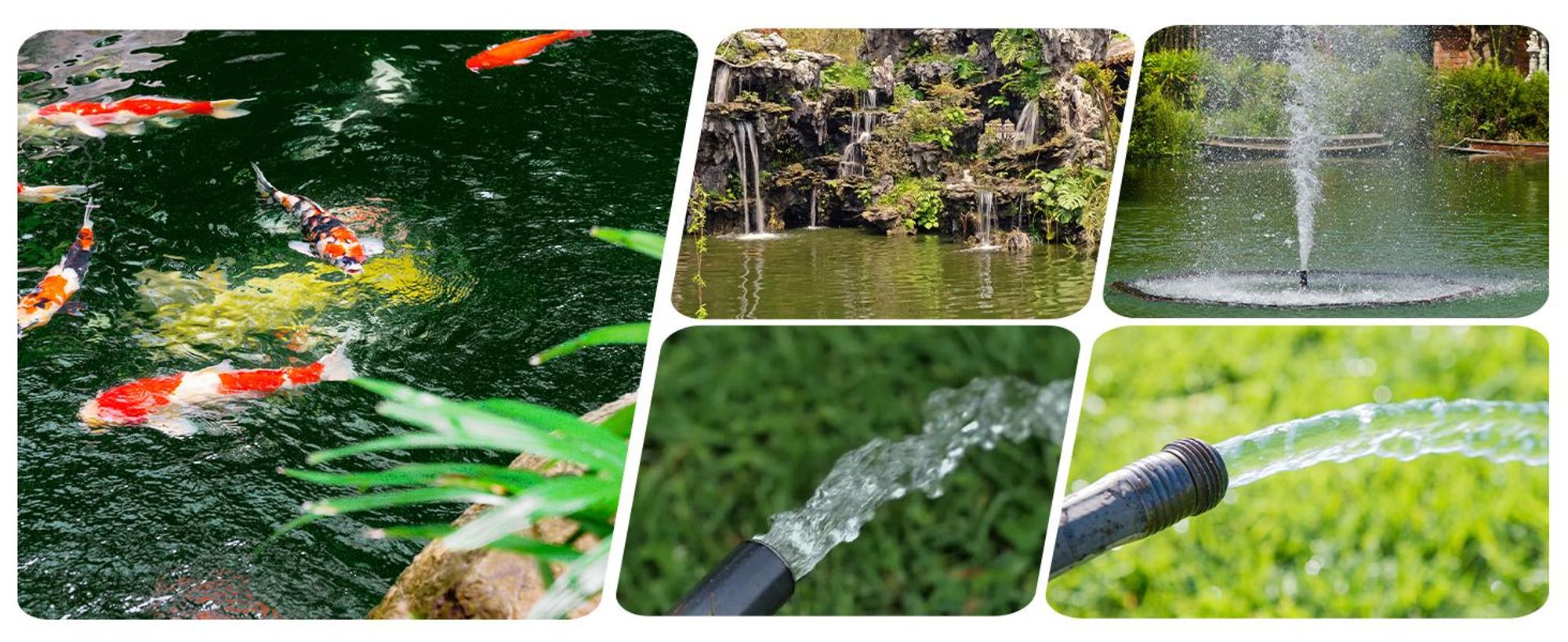 Speed Springbrunnenpumpe außen 1000L/H Teichpumpe Wasserspielpumpe für Gärten, Teich, Brunnen 20W