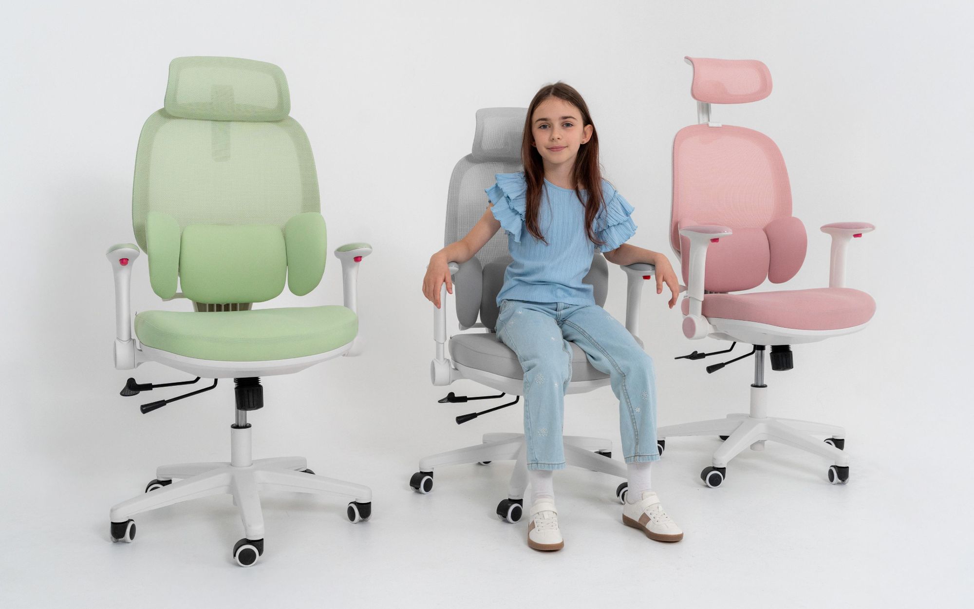 MARK ADLER Junior 6.3 Green | Verstellbarer Drehstuhl für Kinder und Teenager | Höhenverstellbar