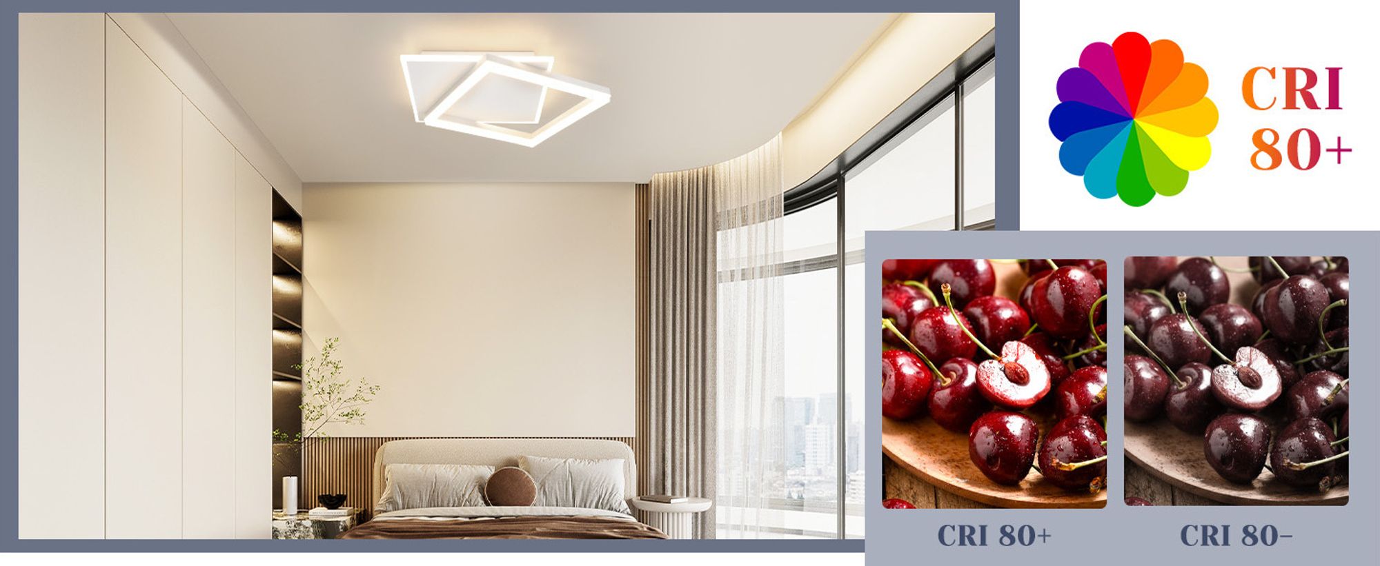 ZMH LED Deckenleuchte Weiß Wohnzimmer Dimmbar mit Fernbedienung Deckenlampe  44W   Quadratisch Metall für Schlafzimmer Büro Küche Esszimmer