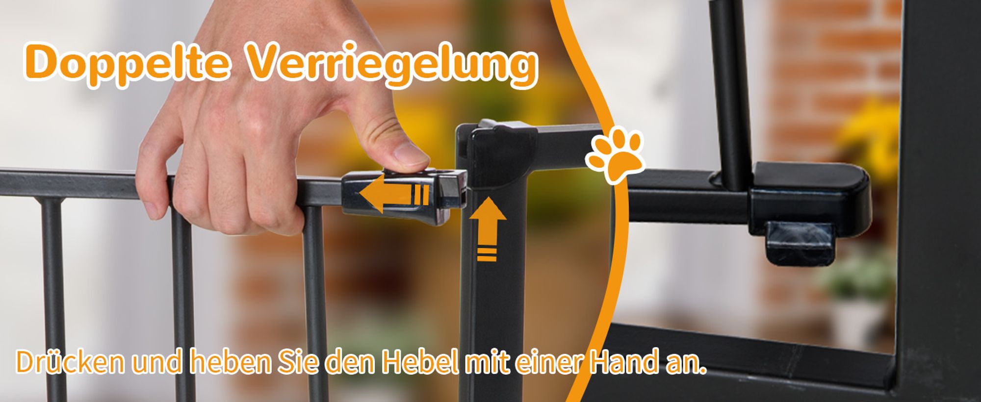 PawHut Hunde Absperrgitter ohne bohren Schutzgitter Treppenschutzgitter Stahl
