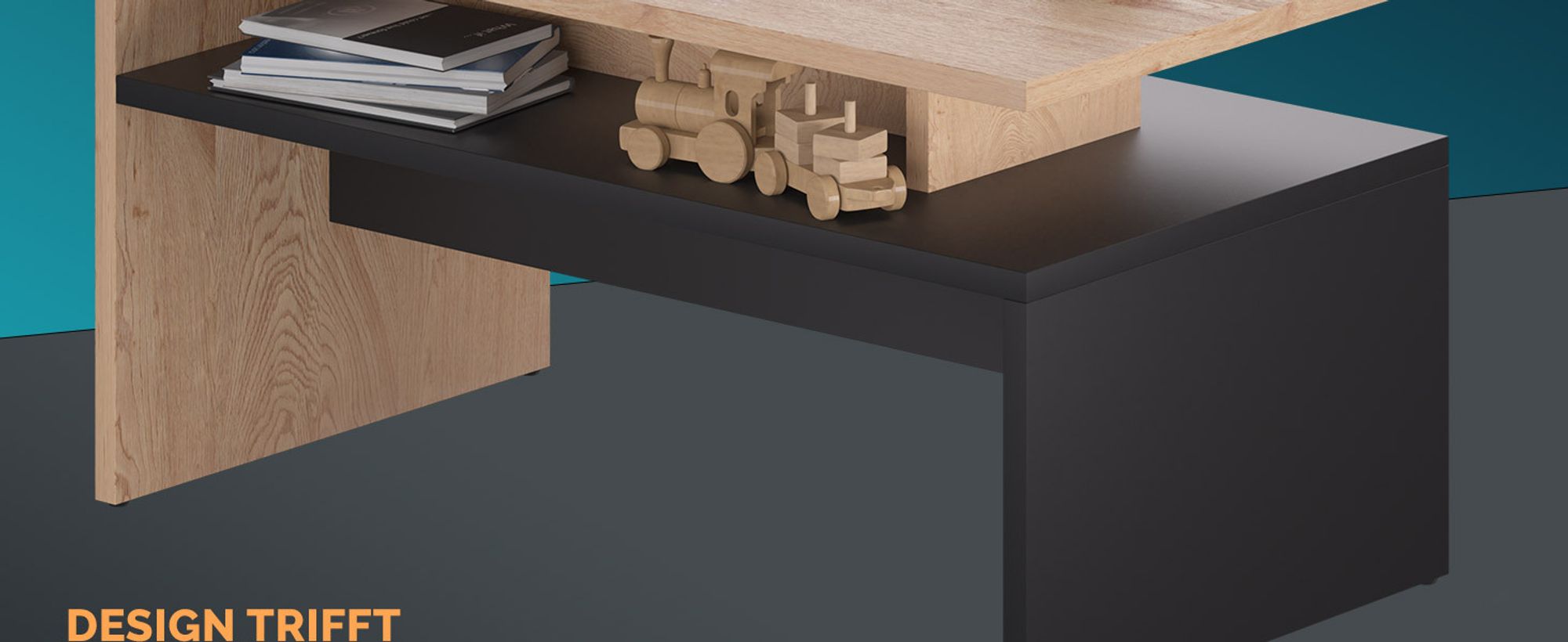 CASARIA® Couchtisch Holz Grau mit Stauraum 95x55x50cm Wohnzimmertisch Modern Kratzfest 50kg Belastbar Beistelltisch Sofatisch Couch Wohnzimmer Möbel
