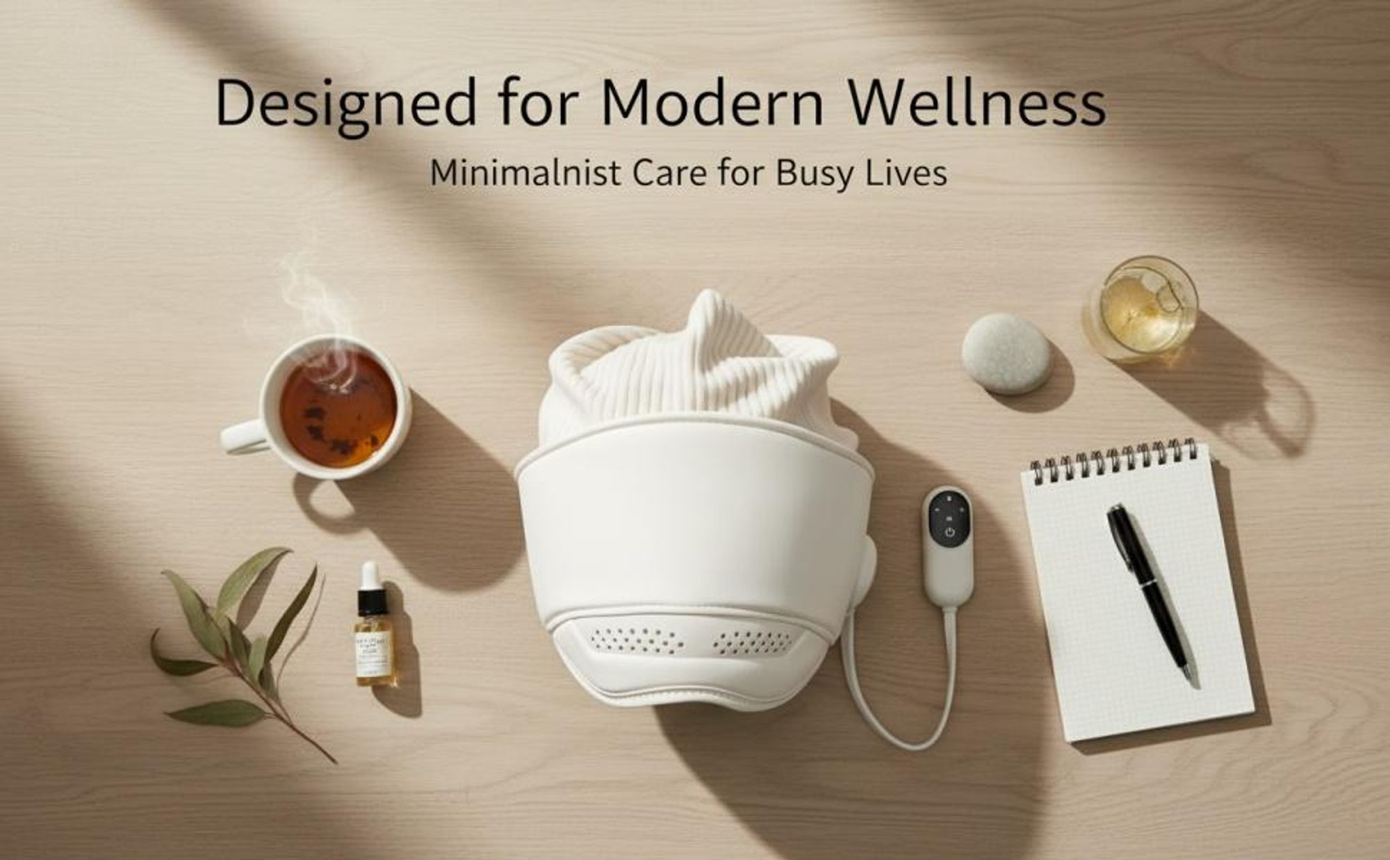 3pcs 360° Kopfhautmassagegerät, 6 Airbags, wiederaufladbar 2000 mAh, 3 Heizstufen, für Stressabbau, Tiefenentspannung & Wellness, Beige